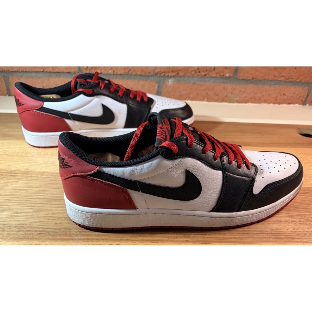 Mens Size 15-Air Jordan 1 Retro Low OG Black Toe CZ0790-106 Varsity Red